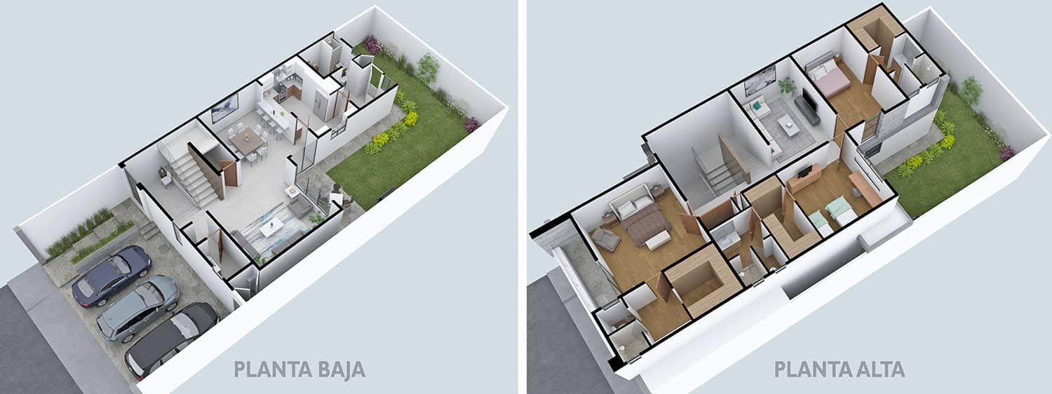 Planos de casas pequeñas en 3d - EMARQ